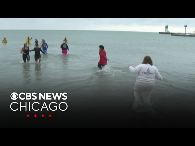 Some ring in New Year by taking Polar Bear Plunge in Waukegan, Illinois