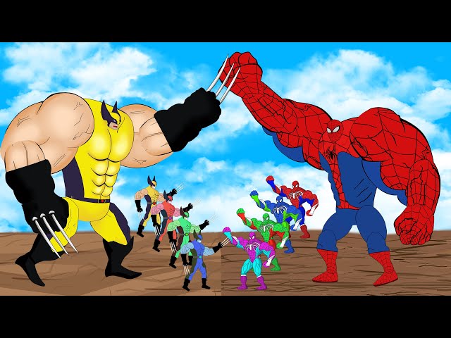 SPIDERMAN Family & Superheroes VS Evolution Of Wolverine Family : Who Will Win? | SUPER HEROES MOVIE