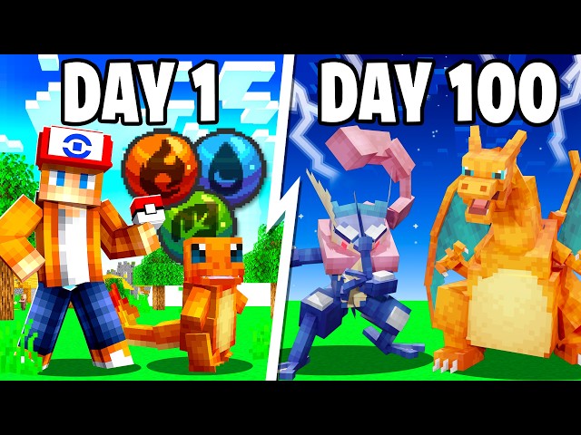 I Spent 100 DAYS as a STARTER TRAINER in Pokémon Minecraft Vs my Rival! (Duos Cobblemon)