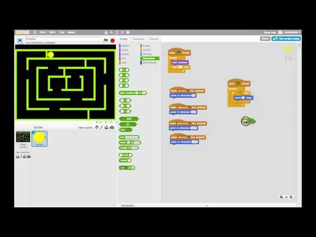 Making Games in Scratch - PacMan - Part 4: Making PacMan Move