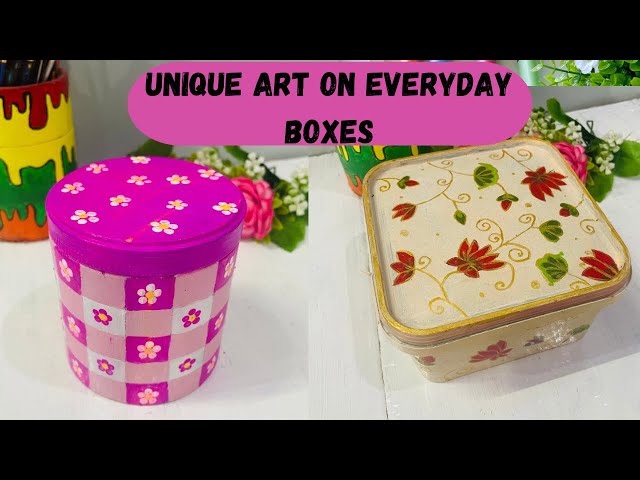 Acrylic painting ideas for beginners/DIY Watch box & chocolate box transformation #paintingtutorial