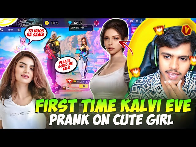 FIRST TIME KALVI EVE PRANK ON CUTE GIRL 😎😎 || CS RANKED😱 1 VS 3 👿 GARENA FREE FIRE