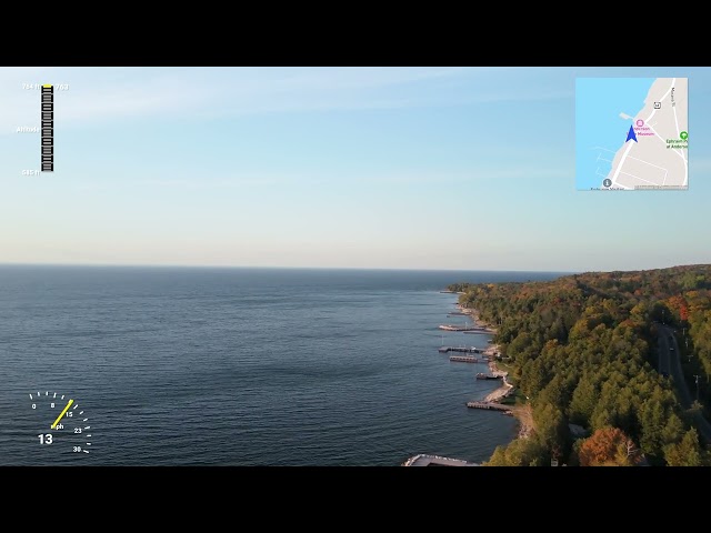 4K Drone Flight over Ephraim Harbor to see the Fall Colors  - Door County, WI  Oct 2024