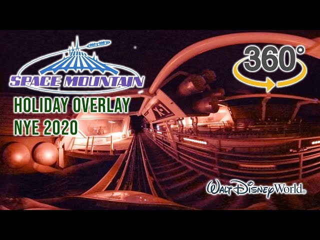 VR 360 5K POV of Space Mountain with Holiday Overlay at Walt Disney World on New Year's Eve 2020