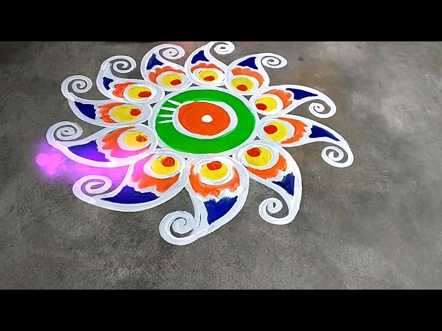 Quick and beautiful diwali special  rangoli design // diwali rangoli for 2018 // rangoli for diwali