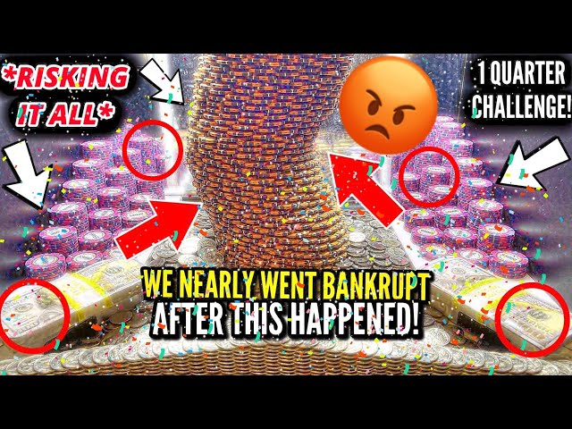 😡WE NEARLY WENT “BANKRUPT” AFTER LOSING IT ALL THEN THIS HAPPENED! PLAYING THE COIN PUSHER MACHINE!