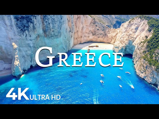 FLYING OVER GREECE (4K UHD) - Amazing Beautiful Nature Scenery with Relaxing Music - 4K Video UHD