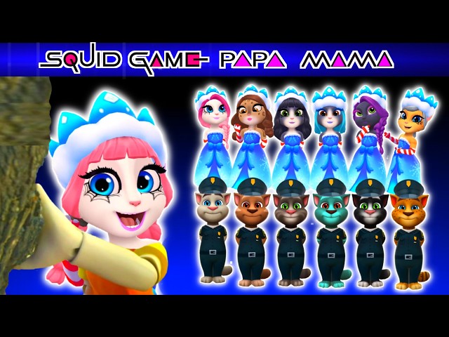 SQUID GAME PAPA MAMA | TALKING TOM TALKING ANGELA SQUID GAME | PAPA MAMA I'M HERE 😭😱