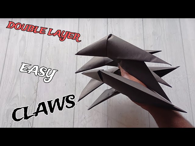 DIY DOUBLE LAYER PAPER CLAWS ORIGAMI TUTORIAL| HORROR CLAWS EASY ORIGAMI FOLDING| PAPERCRAFT