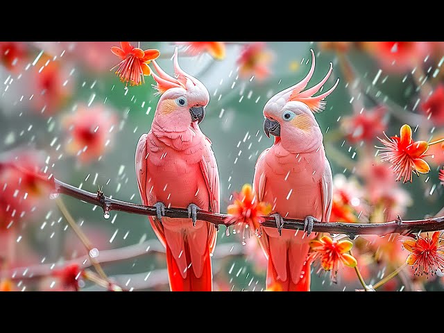 Gentle Piano, Rain, and Birds 4K 🌧️ Soothing Nature Sounds for Relaxation 🕊️ STRESS RELIEF