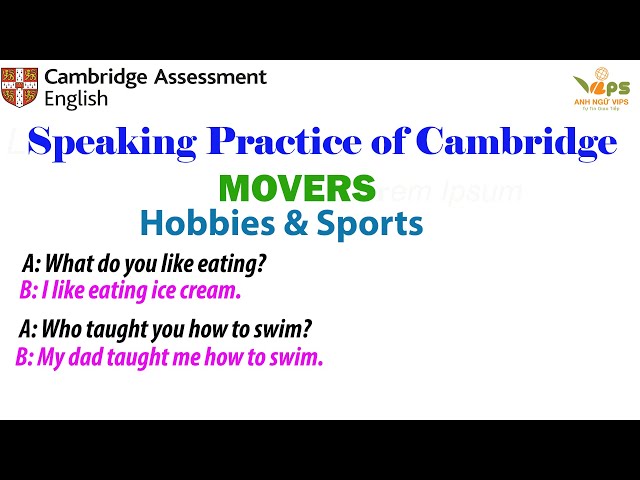 Speaking Practice - MOVERS - Hobbies & Sports