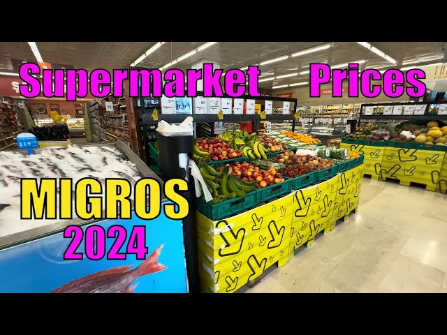 Current prices in Turkish supermarkets: 2M Migros tour in Alanya Turkey 2024