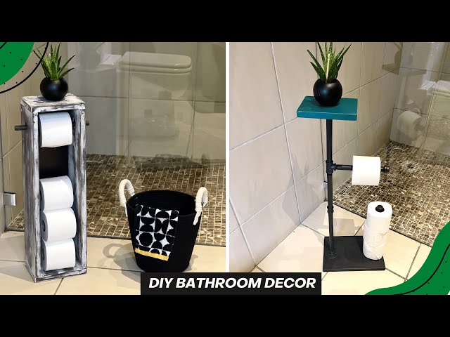 BATHROOM DECOR /TOILET PAPER STAND / HOW TO / USING WOOD & GALVANIZED PIPES / COME DECORATE WITH ME