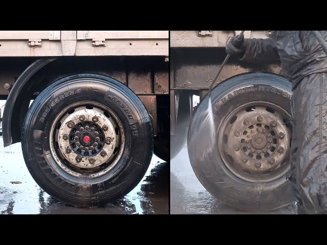 Satisfying Truck Wash Process 😍 Deep Cleaning VOLVO Truck with High Pressure Water! 🚚 How to wash?