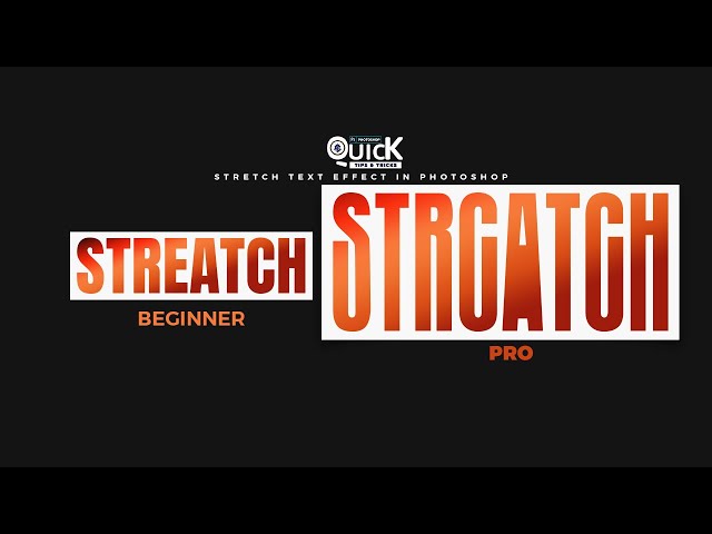 STRETCH TEXT EFFECT IN PHOTOSHOP,  PHOTOSHOP QUICKS TIPS AND TRICKS FOR BEGINNERS #akigraphix