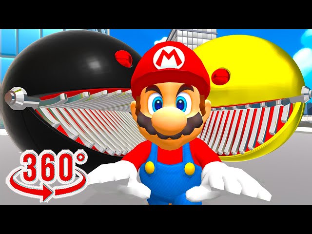 Pac-Man eats Mario in VR 360°