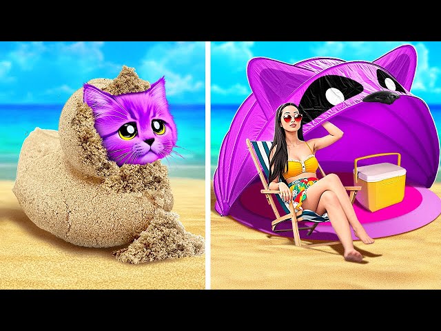 CatMap On The Beach🤡🦄 *Viral Camping Gadgets And Crafts*