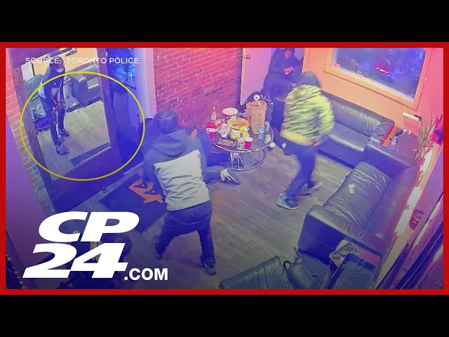 WARNING: Dramatic video of gun battle at Toronto recording studio