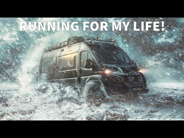 Surviving Severe Triple Hurricane, Extreme Winter Van Life Storm Camping Blizzard & Snow #2 #vanlife