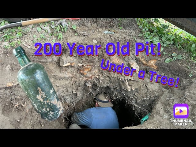 Hidden 200 Year Old Pontiled Outhouse Dug Underneath a Massive Tree!