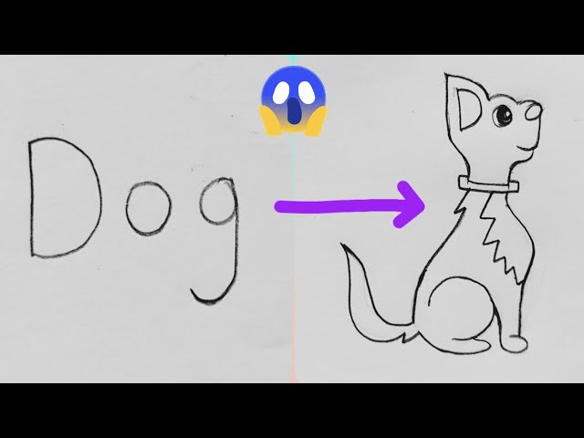 How to Draw a Dog Using the Word Dog | Vrey Easy | How to Draw a Dog Step by Step | Dog drawing