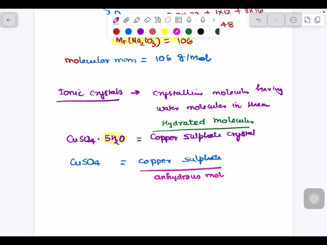 Relative molecular mass calculation