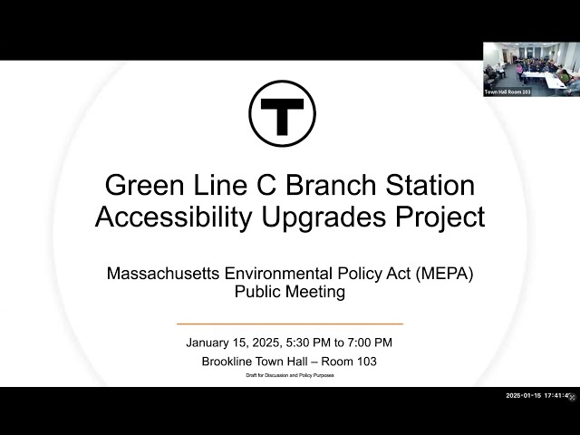 Green Line C Branch Accessibility Improvements - Hybrid Public Meeting | January 15, 2025