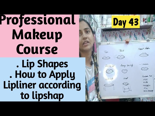 Free online makeup course l How to apply lip liner according to lip shape l Lip Shapes