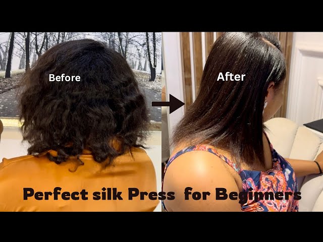 HOW TO SILK PRESS YOUR NATURAL HAIR AT HOME | FROM WAVY TO STRAIGHT #beauty #silkyhair