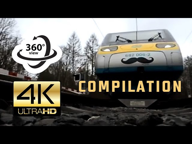 360° camera under train COMPILATION (4K)