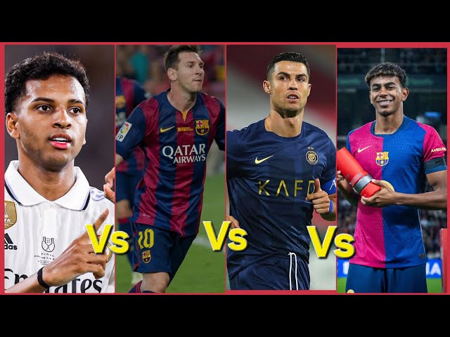 Comparison: Rodrygo vs Messi vs Lamine Yamal vs Ronaldo | Skills & Goals