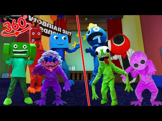 NEW Rainbow Friends Monster VS Garten Of Banban In Real Life VR 360°🎶 FNF (Roblox Rainbow Friends)