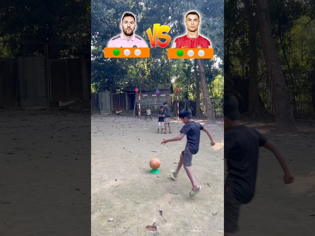 Mini Messi vs Ronaldo ⁉️🔥⚽️🚀#shorts #trending #football #ronaldo #messi #challenge