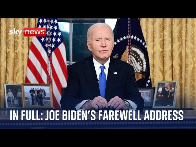 President Joe Biden delivers his farewell address to the nation from the Oval Office - Watch in full