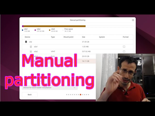 Ubuntu 24.04 | Manual partitioning during Linux installation