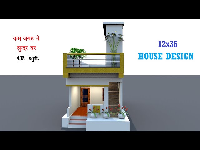 Small House Plan under 500 sqft, 12x36 Home Design With Low Budget, 12 By 36 Ghar ka naksha