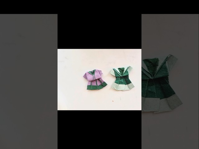 Learn to make paper dress 👗 I Easy origami crafts #youtube #shorts #shortsfeed #origami