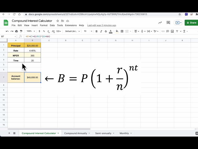 Compound Interest in Google Sheets Part 1