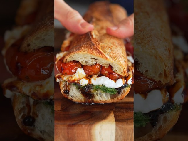 Burrata Caprese Sandwich with Cherry Tomato Confit