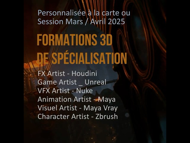 Formations spécialisation 3D personnalisées à la carte ou en session