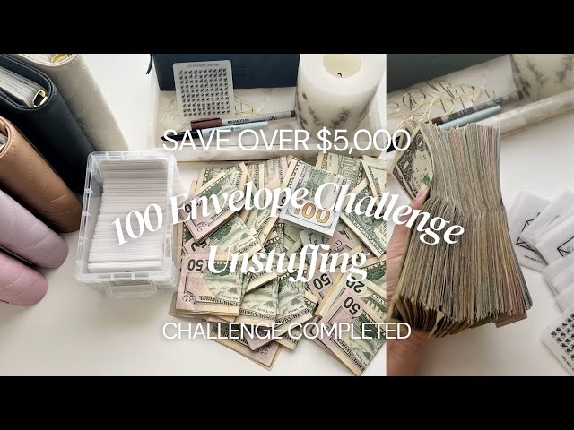 100 Envelope Challenge Unstuffing | Cash Stuffing | Cash Unstuffing