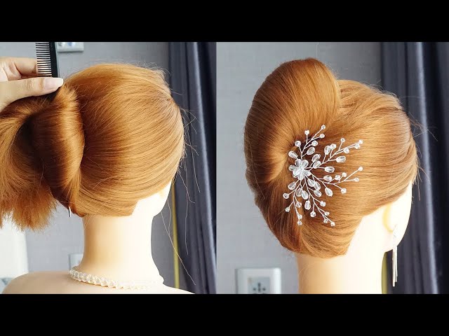 2 Minutes French Roll Updo Hairstyle | French Hairstyle For Wedding