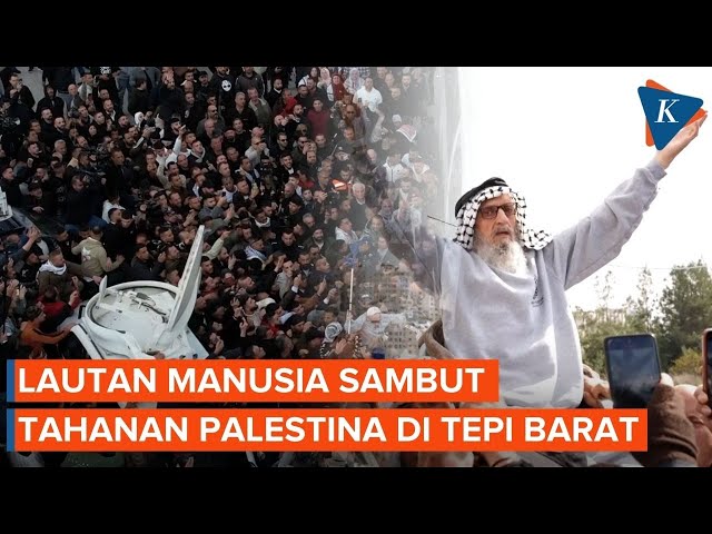 Momen Tahanan Palestina yang Dibebaskan Tiba di Tepi Barat, Disambut Lautan Manusia