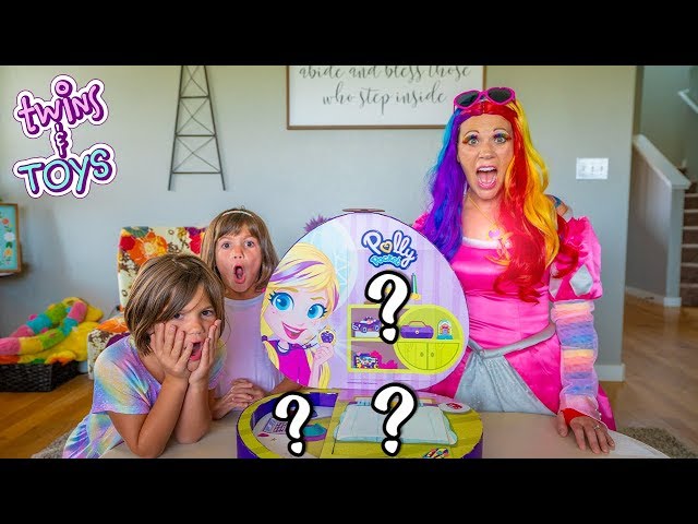 GIANT Polly Pocket Compact unboxing with Princess Lollipop and Twins Kate & Lilly