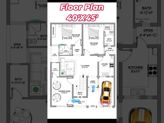 40 X 45 HOUSE PLAN,40 BY 45 HOME PLAN #shorts #homedesign #gharkanaksha #trendingshorts #housedesign