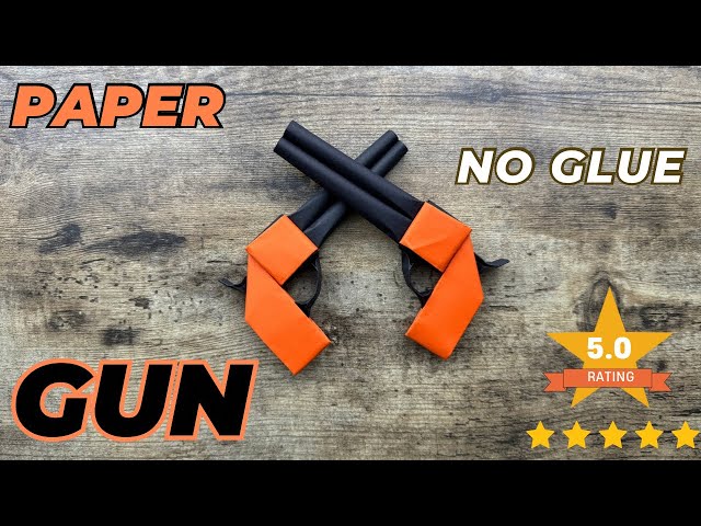 PAPER GUN NO GLUE EASY ORIGAMI WORLD TUTORIAL | HOW TO MAKE PAPER GUN STEP BY STEP | ORIGAMI WEAPON