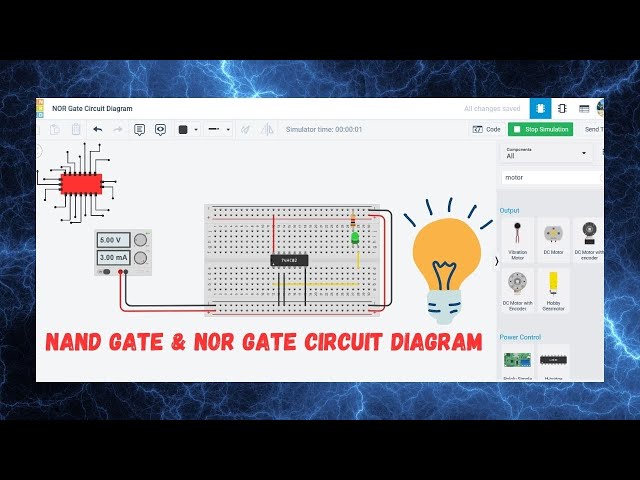 NAND & NOR Gate Circuit Diagram with Tinker card