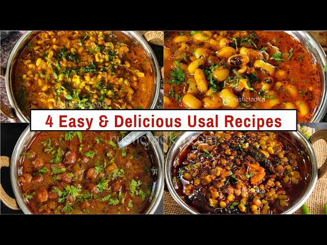 4 Easy & Delicious Usal Recipes | Healthy Vegan Curries | Indian Vegetarian Dinner Ideas | Keto Diet