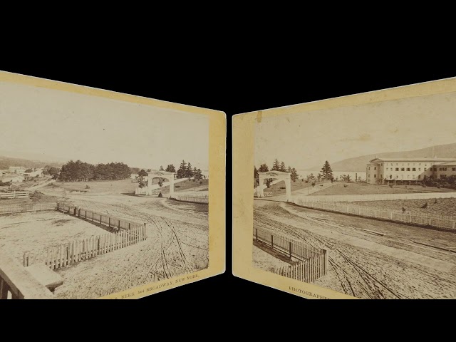 Image comparison, Entrance to pre-1868 Ft. Wm. Henry Hotel (VR 3D still-image)