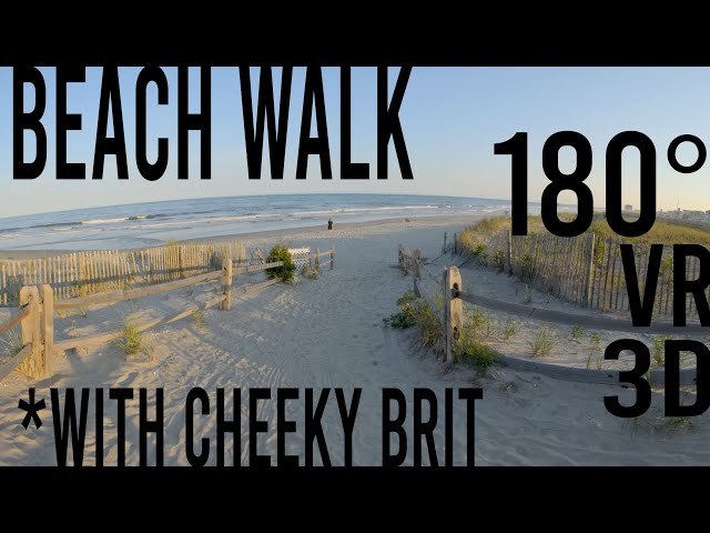 Beach walk with cheeky Brit in 180 3D VR